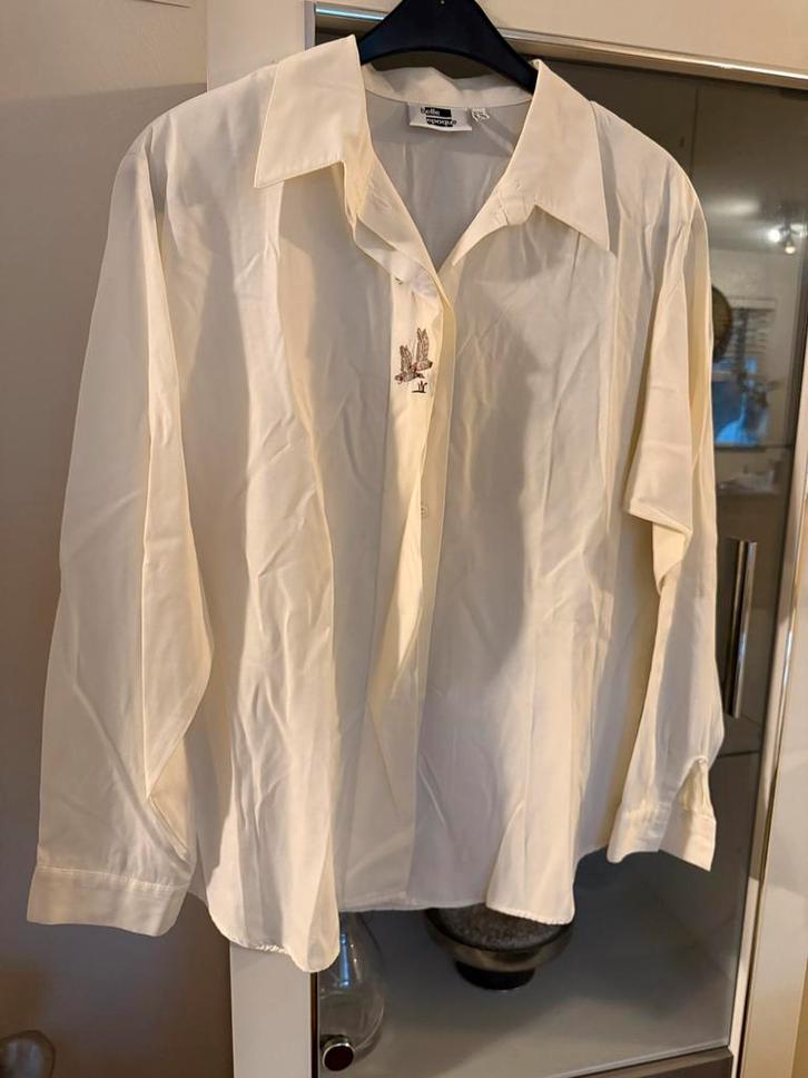 Vintage creme Blouse met Borduurwerk maat 44, Kleding | Dames, Blouses en Tunieken, Zo goed als nieuw, Maat 42/44 (L), Beige, Ophalen of Verzenden