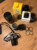Vintage Konica Analoge Camera Set met Lenzen & Accessoires, Ophalen, Gebruikt, Toebehoren, Zoom
