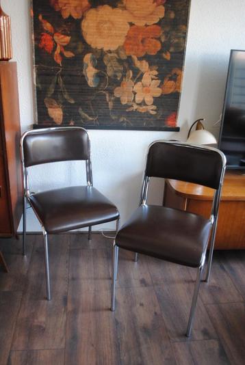 Vintage chromen stoelen 