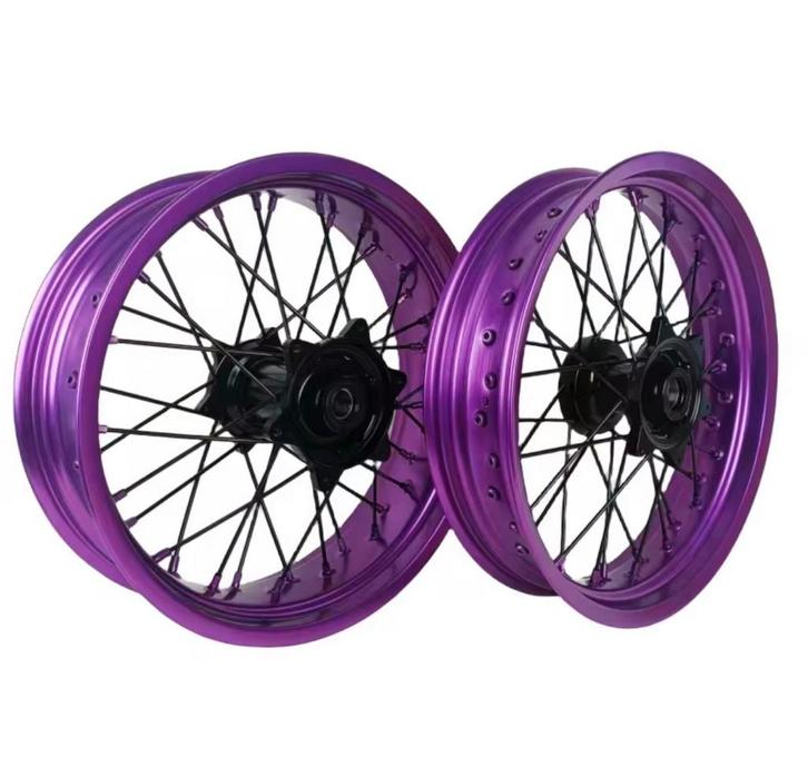 SuperMoto Velgen Paars/Zwart - Set, Motoren, Tuning en Styling, Ophalen of Verzenden
