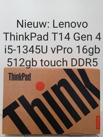 Nieuw: Lenovo ThinkPad T14 Gen 4 i5-1345U 16gb 512gb touch