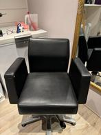 Professionele Kappersstoel - Zwart Leer, Ophalen, Gebruikt, Zwart, Leer