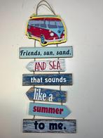 Tekstbord retro bus vw t1 look ?  Friends sun sand ?, Ophalen of Verzenden, Nieuw