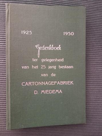 Gedenkboek Cartonnagefabriek D. Miedema beschikbaar voor biedingen
