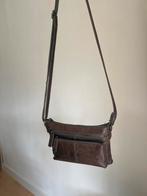 Leren tas met 4 vakken, Sieraden, Tassen en Uiterlijk, Tassen | Schoudertassen, Overige merken, Gebruikt, Bruin, Ophalen of Verzenden