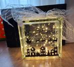 Glasblok met kerstafbeelding en lichtjes, Huis en Inrichting, Kerst, Nieuw, Ophalen of Verzenden, Glas