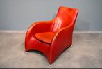 Montis Loge fauteuil rood, Huis en Inrichting, Fauteuils, Ophalen, Gebruikt, 50 tot 75 cm, Leer