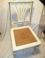 Mooie stevige stoel met rieten zitting, Huis en Inrichting, Stoelen, Ophalen, Gebruikt, Hout, Eén