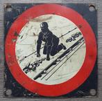 Omstreeks1940-1950 Veiligheids Bord Mijnwerker Transportband