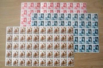 Spanje 1953, serie tuberculose in postfrisse vellen van 50 beschikbaar voor biedingen