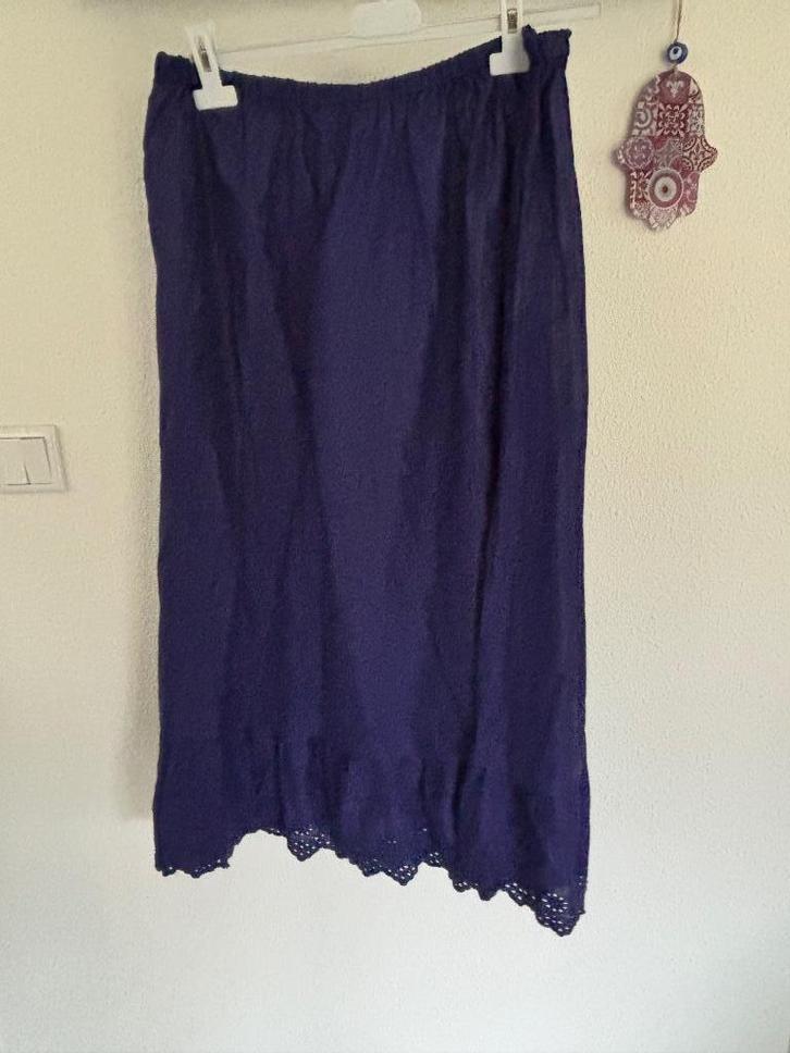 gudrun Sjoden onderrok mt. L, Kleding | Dames, Rokken, Zo goed als nieuw, Maat 42/44 (L), Blauw, Onder de knie, Ophalen of Verzenden