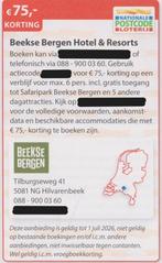 Beekse Bergen Hotel & Resorts. € 75,- korting. Postcode bon., Drie personen of meer, 3 overnachtingen of meer