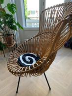 vintage rotan rohe stoel, Huis en Inrichting, Stoelen, Ophalen, Gebruikt, Bruin, Vintage