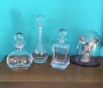 Zware karaf glas met stop 3x, Ophalen of Verzenden, Zo goed als nieuw