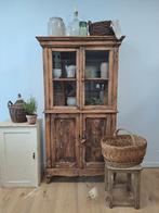 Oude Franse kast, Oud Franse keukenkast, Huis en Inrichting, Kasten | Buffetkasten, Ophalen, 100 tot 150 cm, Glas, 150 tot 200 cm