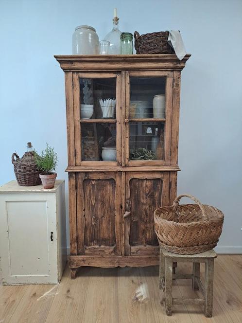Oude Franse kast, Oud Franse keukenkast, Huis en Inrichting, Kasten | Buffetkasten, Gebruikt, 150 tot 200 cm, 100 tot 150 cm, 25 tot 50 cm