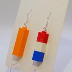 Koningsdag oorbellen LEGO mét oranje, Sieraden, Tassen en Uiterlijk, Oorbellen, Verzenden, Nieuw, Overige materialen, Hangers
