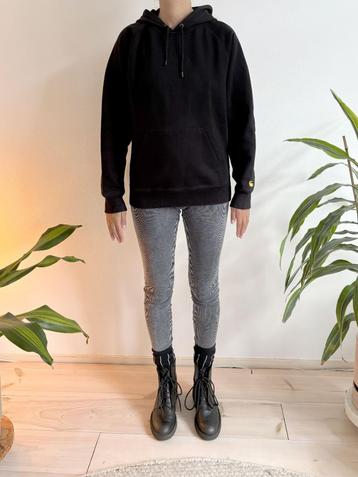Carhartt wip chase | zwarte hoodie beschikbaar voor biedingen