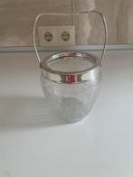 Vintage Glazen Ijsemmer met Zilveren Rand en Handvat, Ophalen
