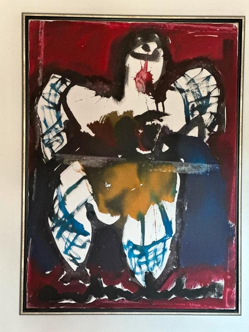prachtig schilderij: Anton Heyboer, cancan danseres in lijst, Antiek en Kunst, Kunst | Schilderijen | Modern, Ophalen of Verzenden