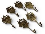Zes Mayflower messing kledinghaken kapstokken wandhaken, Wandhaken, M, Ophalen of Verzenden, Zo goed als nieuw