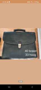 Vintage leren aktetas, Gebruikt, Zwart, Aktetas of Boekentas, Leer