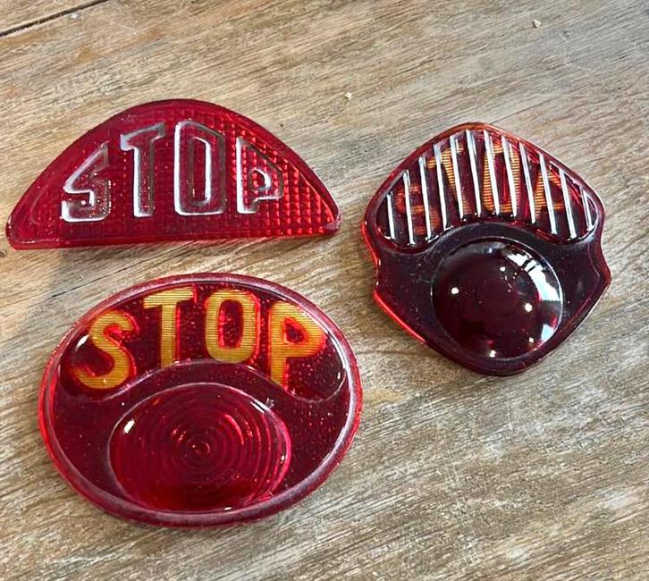 ANTIEK AUTO ACHTERLICHT GLAASJES, Verzamelen, Automerken, Motoren en Formule 1, Gebruikt, Auto's, Ophalen of Verzenden