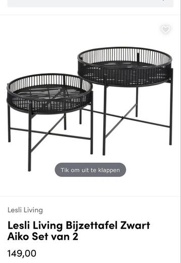Lesli Living Bijzettafel Zwart beschikbaar voor biedingen