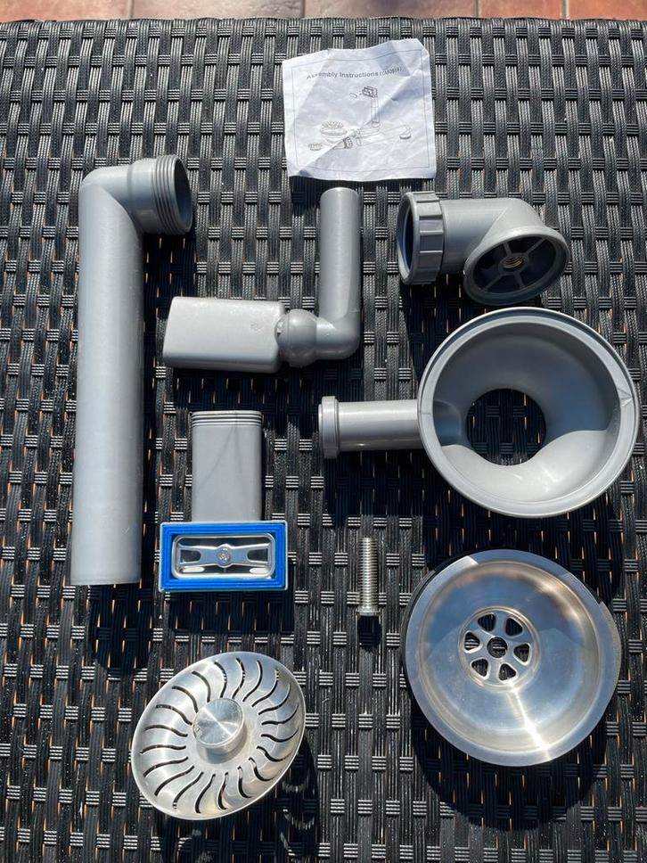 Afvoerset – compleet & direct klaar voor gebruik (Ø 11,4 cm), Doe-het-zelf en Verbouw, Sanitair, Nieuw, Wastafel, Chroom, Ophalen of Verzenden