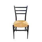 Chiavari Spinetto chair, Riet of Rotan, Gebruikt, Eén, Zwart