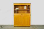 Vintage 20th century Italiaanse kast in beuken, IBISCO 70s, Gebruikt, 100 tot 150 cm, Italian design, Glas