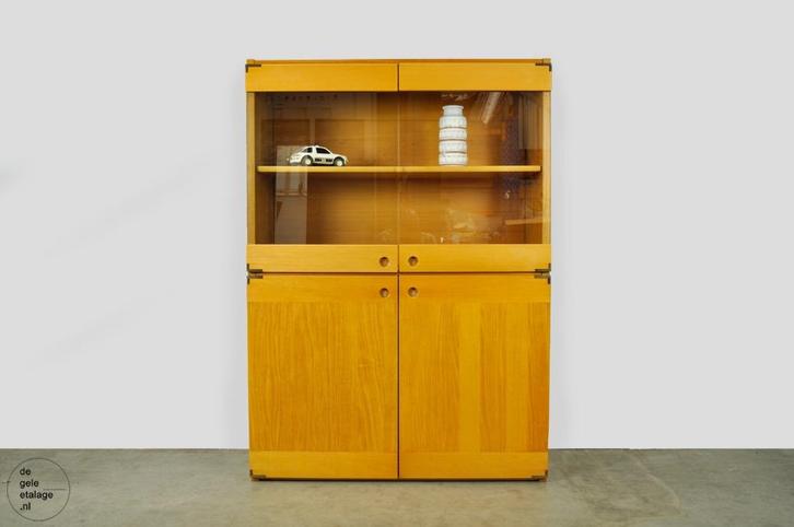Vintage 20th century Italiaanse kast in beuken, IBISCO 70s, Huis en Inrichting, Kasten | Buffetkasten, Gebruikt, 150 tot 200 cm