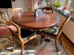 Klassieke ronde tafel met 4 stoelen, Huis en Inrichting, 4 tot 6 stoelen, Gebruikt, Ophalen
