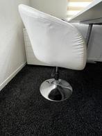 2 Witte leren bureaustoelen - Kuipstoel, Ophalen, Gebruikt, Wit, Bureaustoel