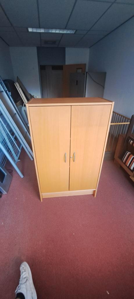 Houten Opbergkast met Deuren en Planken, Huis en Inrichting, Kasten | Kledingkasten, Gebruikt, 100 tot 150 cm, 50 tot 100 cm, 25 tot 50 cm