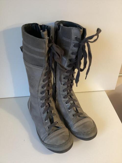 Gattino hoge laarsjes grijs maat 35, Kinderen en Baby's, Kinderkleding | Schoenen en Sokken, Gebruikt, Laarzen, Meisje, Ophalen of Verzenden