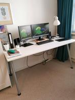 Wit Bureau Thyge 160x80 met verstelbare poten, Ophalen, In hoogte verstelbaar, Zo goed als nieuw, Bureau