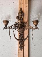 Gave antieke grote bronzen cupido engelen wandlamp, Antiek en Kunst, Ophalen of Verzenden