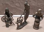 Zilvertin Tinnenbeeldjes: Spinster & Mandenmaker, Antiek en Kunst, Antiek | Tin, Ophalen of Verzenden