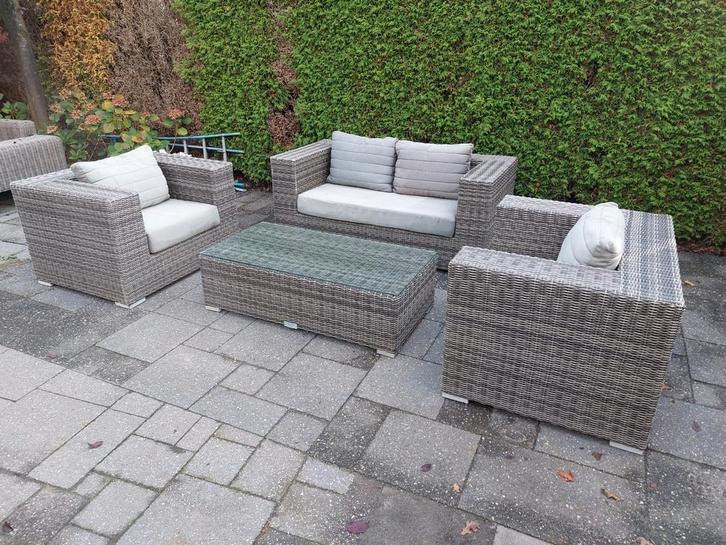 bile garden furniture loungeset met kussens,  Bezorging kan!, Tuin en Terras, Tuinsets en Loungesets, Gebruikt, Loungeset, Wicker