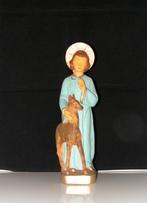 Gipsen Beeldje van Maria met een Hertje, Ophalen of Verzenden, Gebruikt, Mens