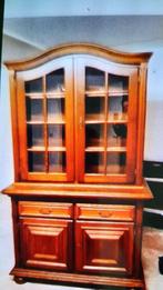 Mooie 2 delige Oude Eiken Buffet/Vitrinekast, Ophalen, Gebruikt, 150 tot 200 cm, 25 tot 50 cm