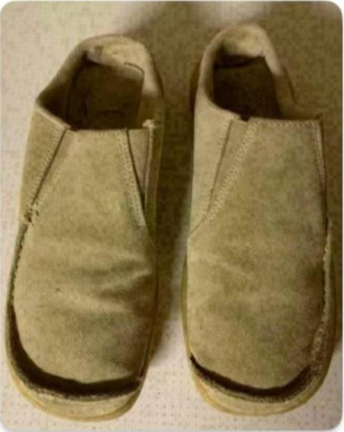 Beige, suede instappers / moccasins, schoenen; maat 38, Kleding | Dames, Schoenen, Gedragen, Instappers, Beige, Ophalen of Verzenden