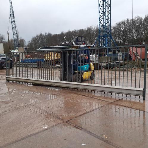 Rolpoort schuifpoort industrieel handmatig Heras, Tuin en Terras, Tuinhekken en Hekwerk, Gebruikt, Spijlenhekwerk, IJzer, Ophalen