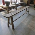 Antieke Dinklink tuin bank teak bank tafel landelijk hout, Ophalen of Verzenden