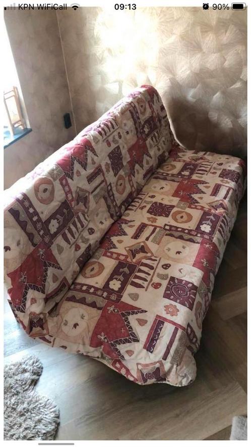 Slaapbank, Huis en Inrichting, Slaapkamer | Slaapbanken, Zo goed als nieuw, 120 cm, 190 cm of minder, Tweepersoons, Crème, Beige