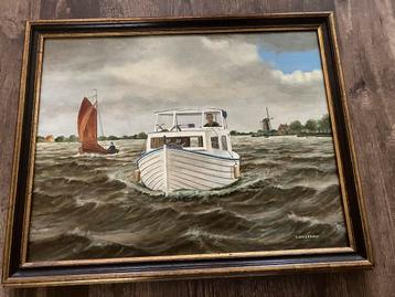 Schilderij van C. Vellekoop - Boot op het water beschikbaar voor biedingen