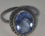 Zilveren Ring met Aquamarijn - Handgemaakt, 18 tot 19, Ophalen of Verzenden, Zo goed als nieuw, Dame