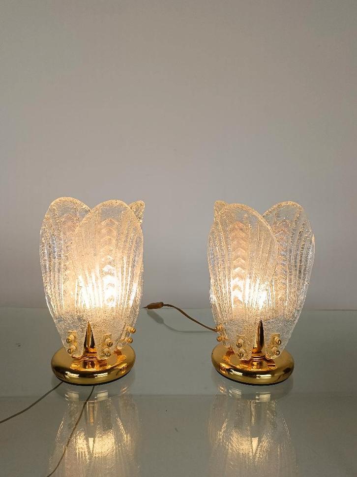 Italian Murano Glass Petali Table Lamp, 1970s, Antiek en Kunst, Antiek | Woonaccessoires, Ophalen