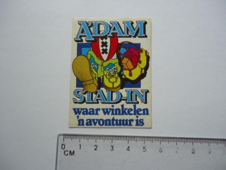 sticker oud Amsterdam Mokum strip winkel jaren 70 seventies, Verzamelen, Stickers, Zo goed als nieuw, Bedrijf of Vereniging, Verzenden
